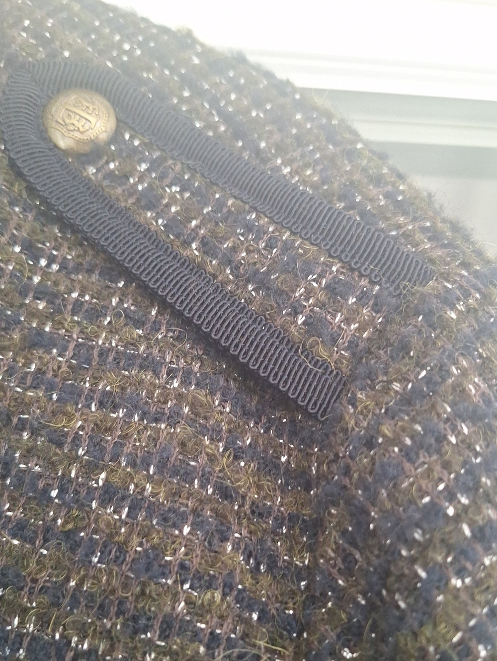 Talbots Navy Tweed Open-Front Jacket - Picture 4 of 6
